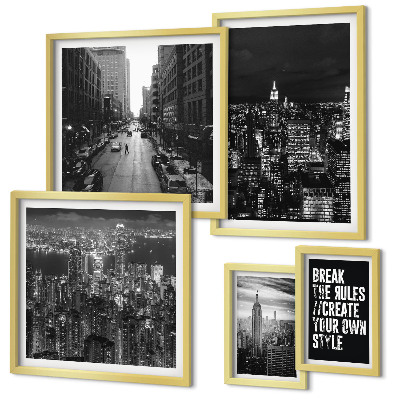 Bildergalerie-set für die wand Schwarz-Weiß-Ansichten von New York City
