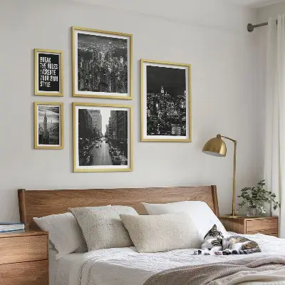 Wandbilder-Set mit Schwarz-Weiß-Ansichten von New York City
