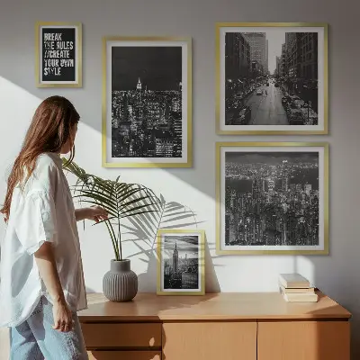 Wandbilder-Set mit Schwarz-Weiß-Ansichten von New York City