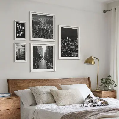 Wandbilder-Set mit Schwarz-Weiß-Ansichten von New York City