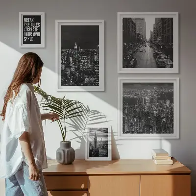Wandbilder-Set mit Schwarz-Weiß-Ansichten von New York City