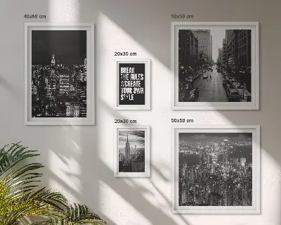 Wandbilder-Set mit Schwarz-Weiß-Ansichten von New York City