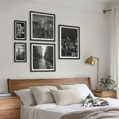 Wandbilder-Set mit Schwarz-Weiß-Ansichten von New York City