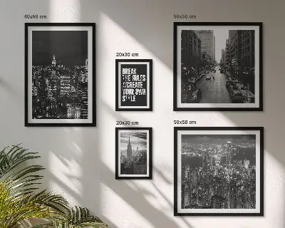 Wandbilder-Set mit Schwarz-Weiß-Ansichten von New York City