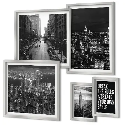 Wandbilder-Set mit Schwarz-Weiß-Ansichten von New York City
