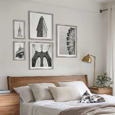 Modernes wandbilder-set Schwarz-weiße Großstadtarchitektur