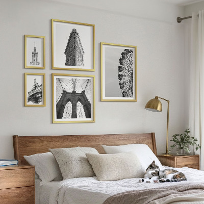 Modernes wandbilder-set Schwarz-weiße Großstadtarchitektur
