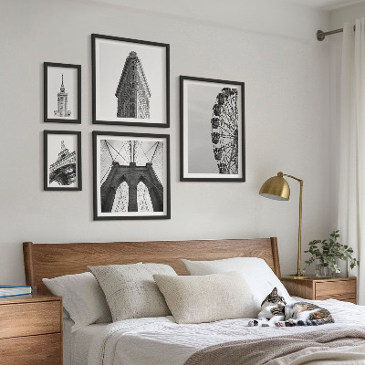 Modernes wandbilder-set Schwarz-weiße Großstadtarchitektur