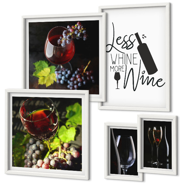 Bildergalerie-set für die wand Stilvoller Wein und Accessoires