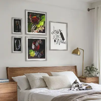 Bildergalerien-Set für die Wand stilvolles Design mit Wein und Accessoires-Motiven