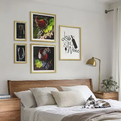 Bildergalerien-Set für die Wand stilvolles Design mit Wein und Accessoires-Motiven