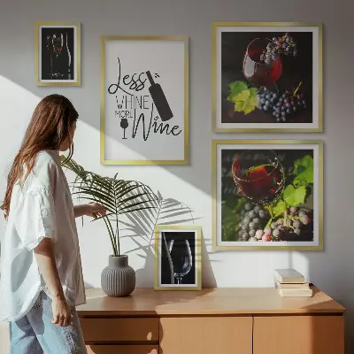 Bildergalerien-Set für die Wand stilvolles Design mit Wein und Accessoires-Motiven