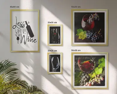 Bildergalerien-Set für die Wand stilvolles Design mit Wein und Accessoires-Motiven