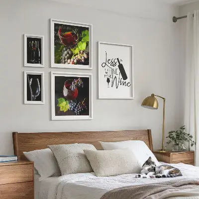 Bildergalerien-Set für die Wand stilvolles Design mit Wein und Accessoires-Motiven