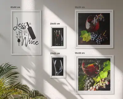 Bildergalerien-Set für die Wand stilvolles Design mit Wein und Accessoires-Motiven