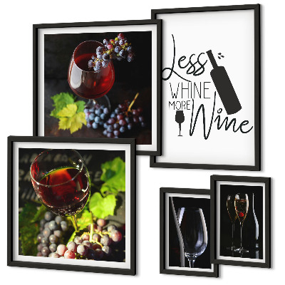 Bildergalerie-set für die wand Stilvoller Wein und Accessoires