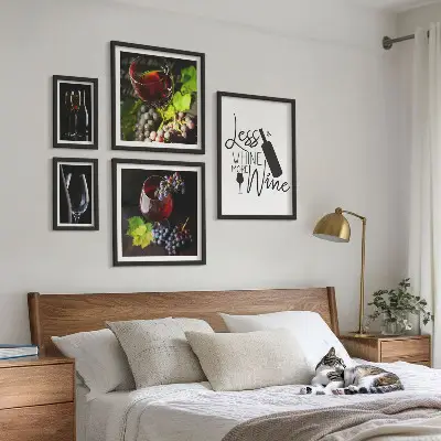 Bildergalerien-Set für die Wand stilvolles Design mit Wein und Accessoires-Motiven