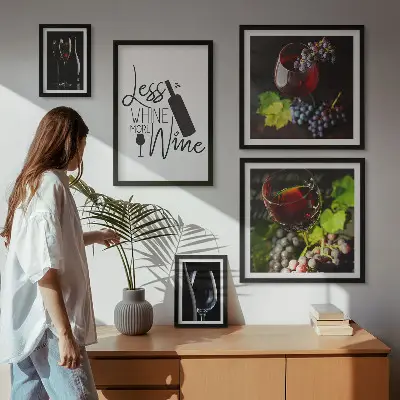 Bildergalerien-Set für die Wand stilvolles Design mit Wein und Accessoires-Motiven