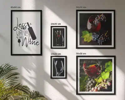 Bildergalerien-Set für die Wand stilvolles Design mit Wein und Accessoires-Motiven