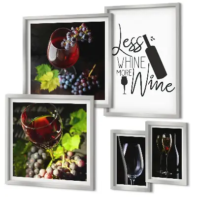 Bildergalerien-Set für die Wand stilvolles Design mit Wein und Accessoires-Motiven