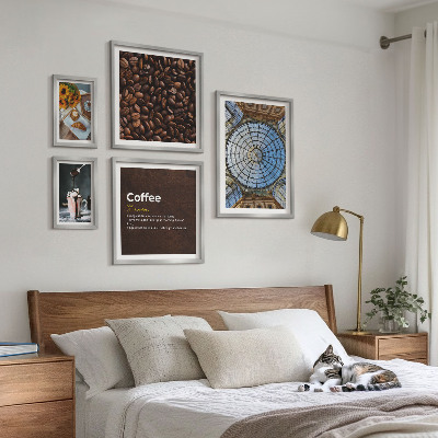 Modernes wandbilder-set Kaffeegebäck im rustikalen Stil