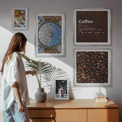 Modernes wandbilder-set Kaffeegebäck im rustikalen Stil