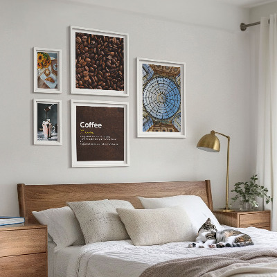 Modernes wandbilder-set Kaffeegebäck im rustikalen Stil