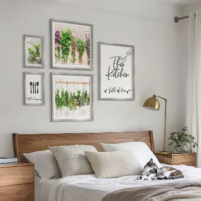 Bilderset Rustikale Kräuterinspirationen für das Sofa