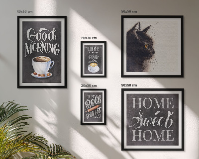 Bildergalerie-set für die wand Kaffeekatzen-positive Slogans