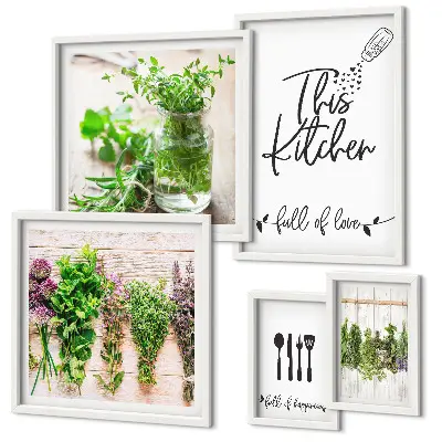 Wandbilder-Set Küchenkräuter modernes Design Kochen