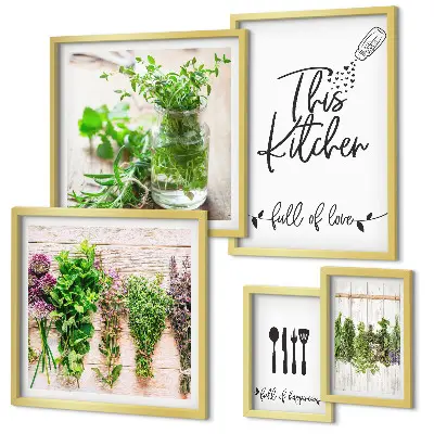 Wandbilder-Set Küchenkräuter modernes Design Kochen