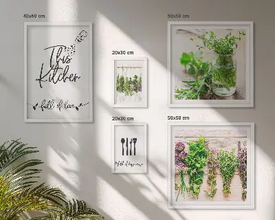 Wandbilder-Set Küchenkräuter modernes Design Kochen