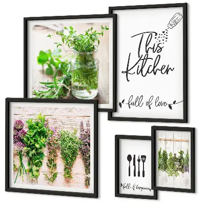Wandbilder-Set Küchenkräuter modernes Design Kochen