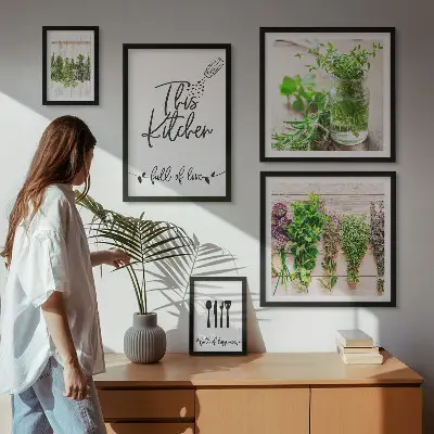 Wandbilder-Set Küchenkräuter modernes Design Kochen
