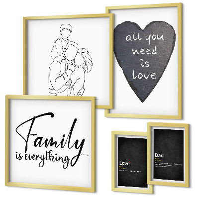 Bilderset fürs sofa Familienwerte, Liebe, Nähe