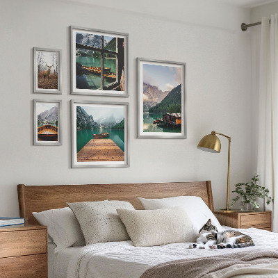 Modernes wandbilder-set Berglandschaften mit Seen