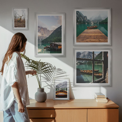 Modernes wandbilder-set Berglandschaften mit Seen