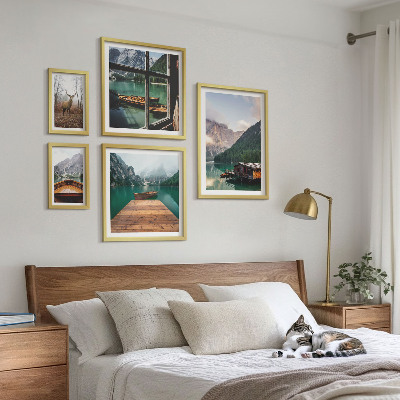 Modernes wandbilder-set Berglandschaften mit Seen