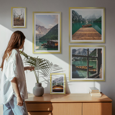 Modernes wandbilder-set Berglandschaften mit Seen