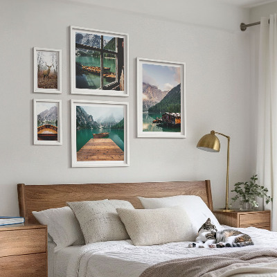 Modernes wandbilder-set Berglandschaften mit Seen