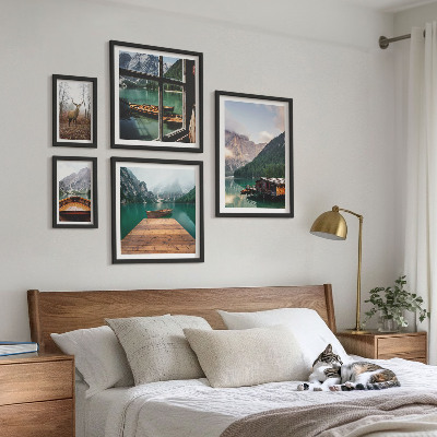 Modernes wandbilder-set Berglandschaften mit Seen