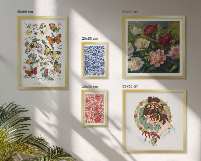Modernes wandbilder-set Blumen, Schmetterlinge, Vintage-Dekorationen