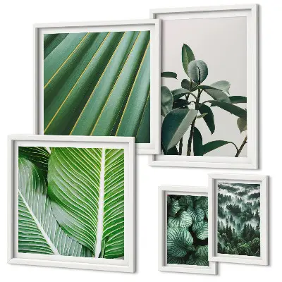 Bildergalerie-Set für die Wand mit Inspirationen durch tropische Pflanzen