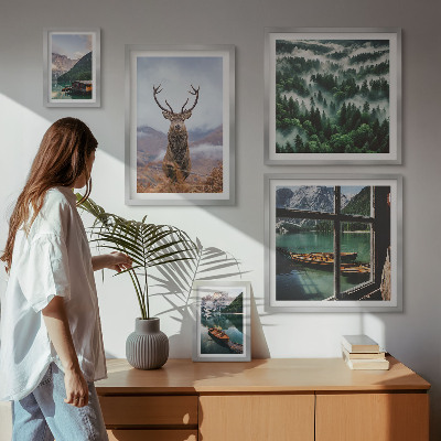 Modernes wandbilder-set Natur, Wildtiere, Berge