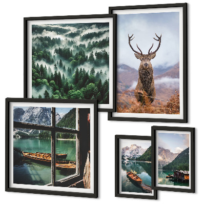 Modernes wandbilder-set Natur, Wildtiere, Berge