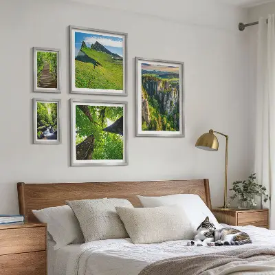 Bildergalerie-Set für die Wand mit grünen Landschaften und Naturwegen