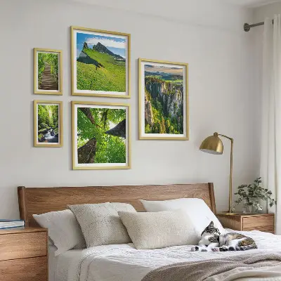 Bildergalerie-Set für die Wand mit grünen Landschaften und Naturwegen