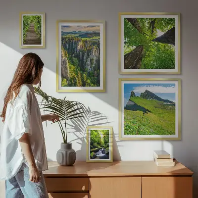 Bildergalerie-Set für die Wand mit grünen Landschaften und Naturwegen