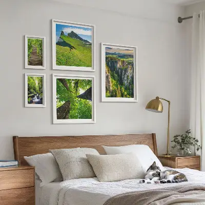 Bildergalerie-Set für die Wand mit grünen Landschaften und Naturwegen