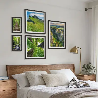 Bildergalerie-Set für die Wand mit grünen Landschaften und Naturwegen